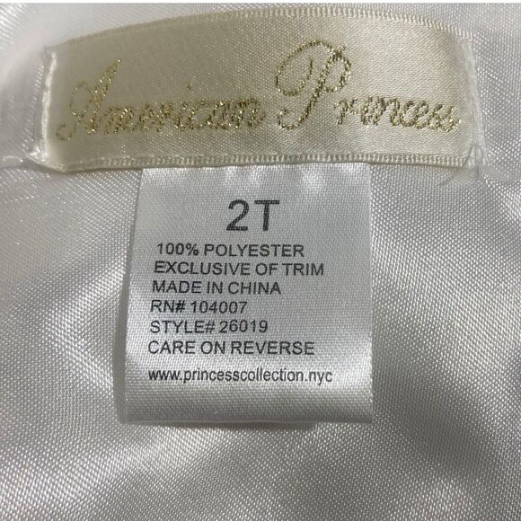 American Princess White Dress Size 2T Girl Kid Special Occasion Wedding Birthday - Picture 10 of 11